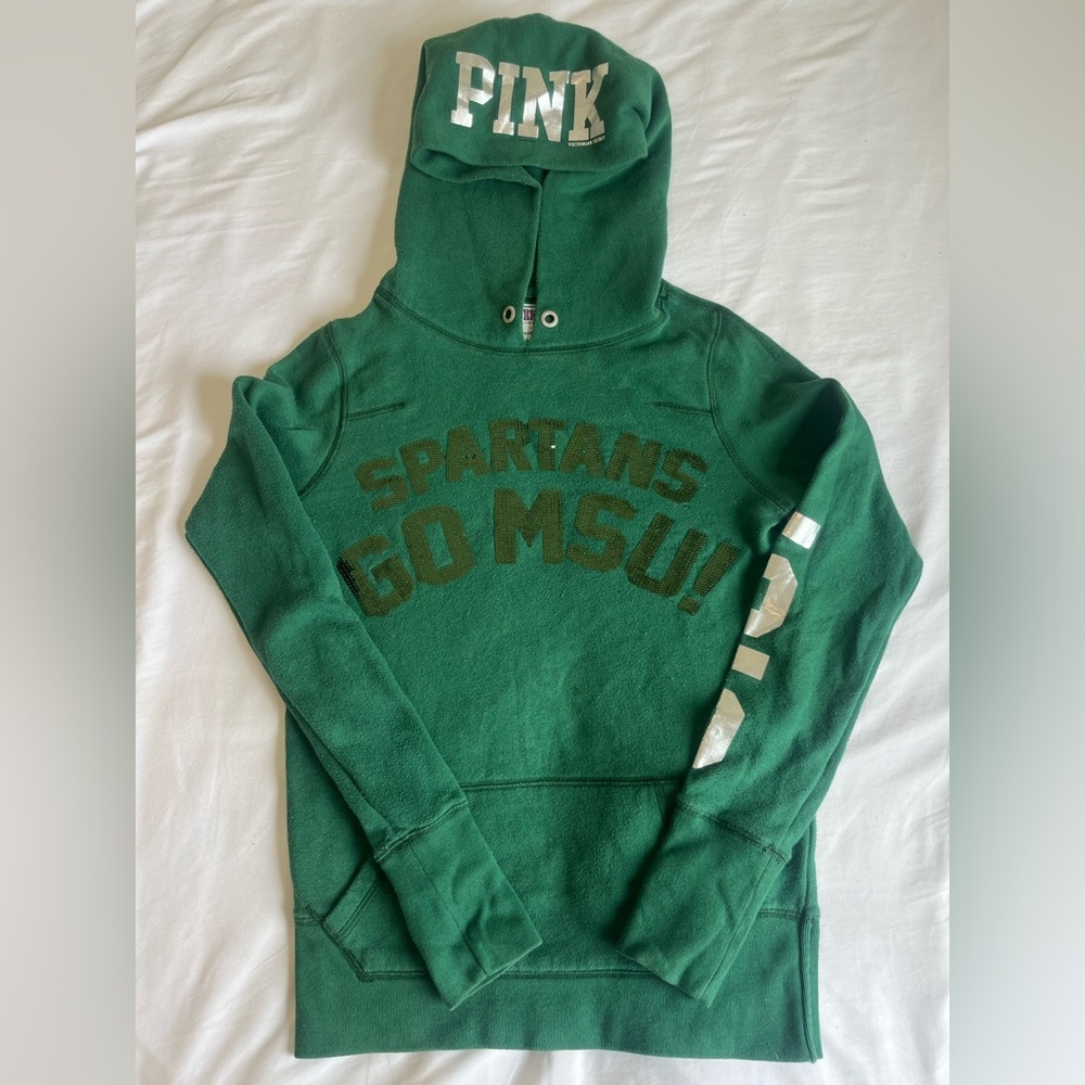 PINK VS spartan MSU hoodie size XS